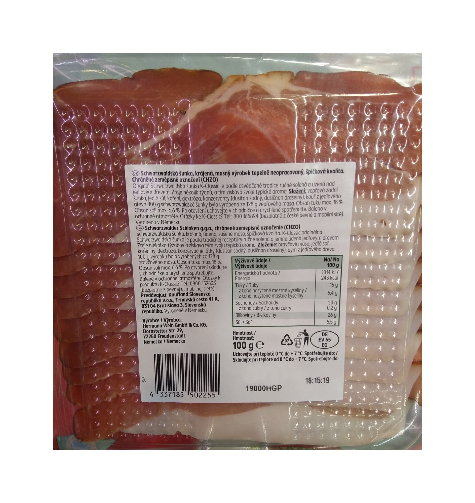 Šunka Schwarzwaldská xxl 200 g 