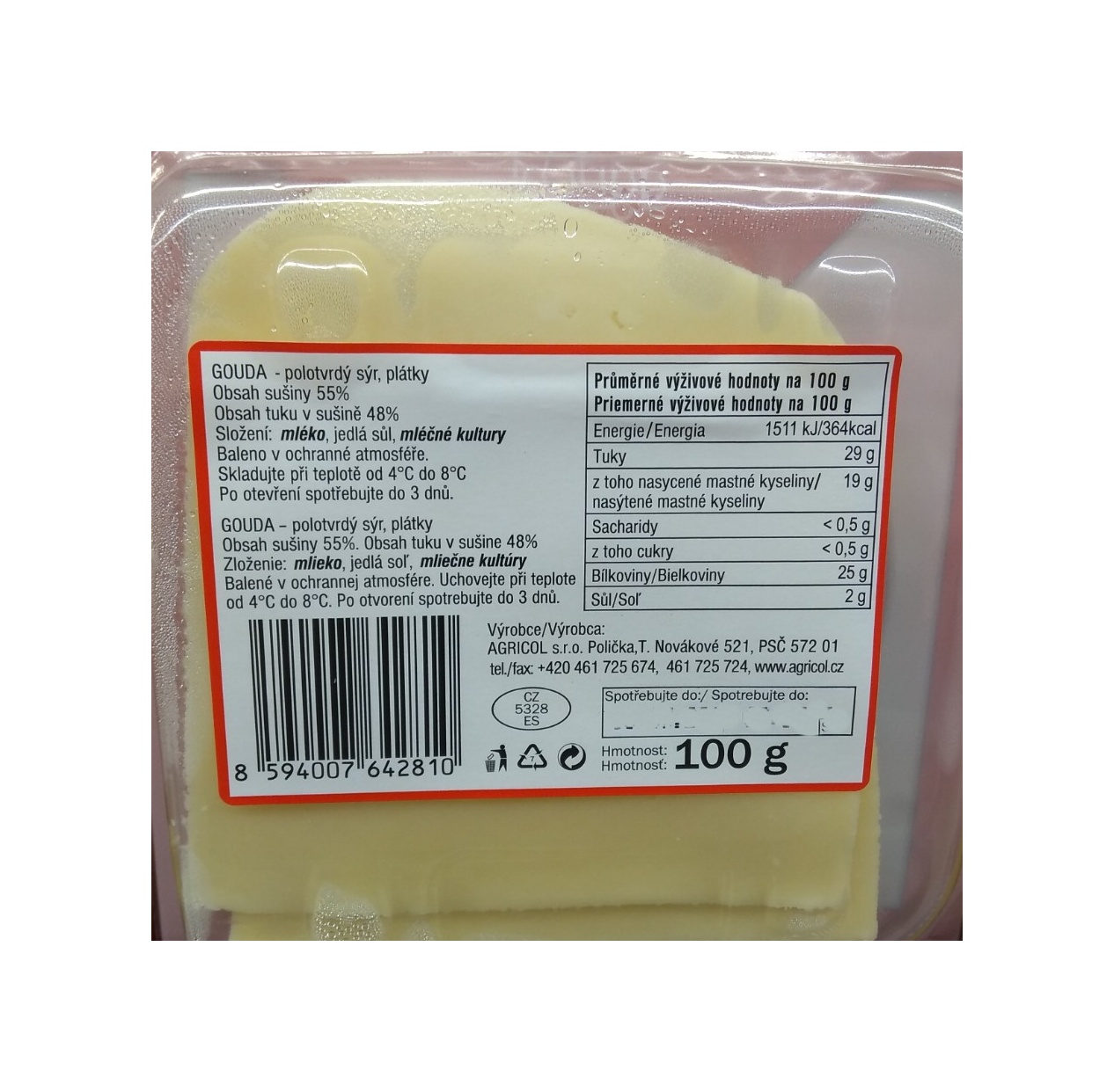 Gouda  48% plátky 100g