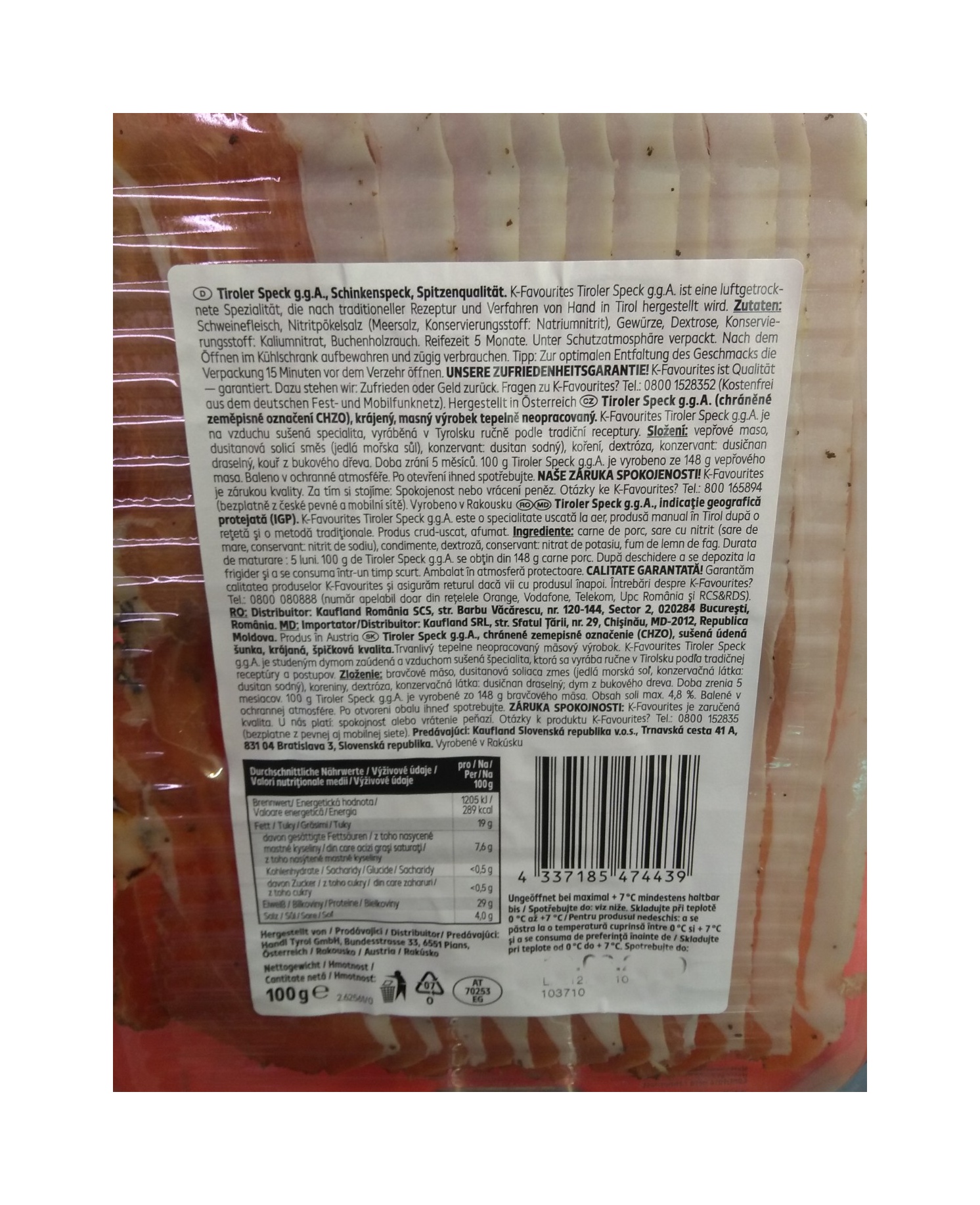 Tyrolský špek 100g