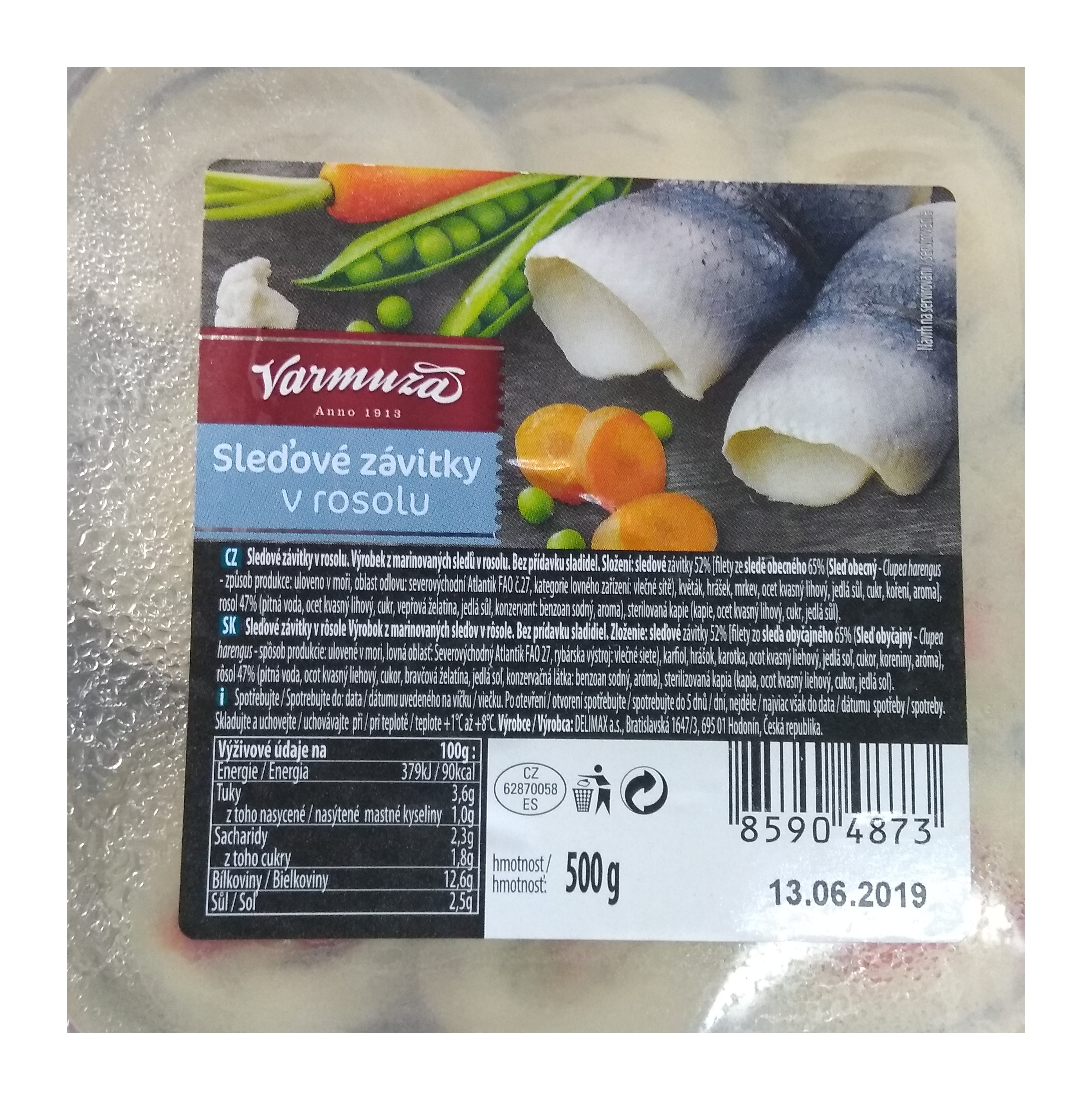 Sleďové závitky v rosolu 0,5kg