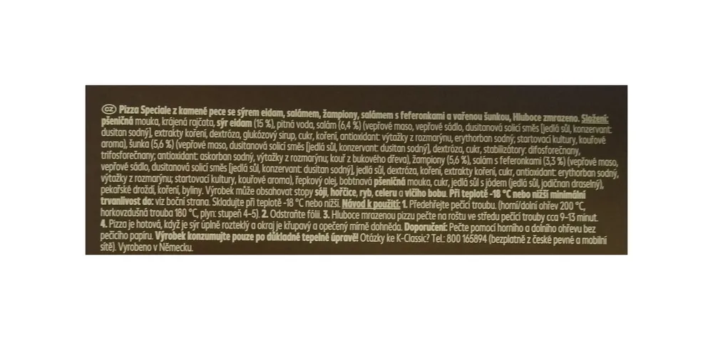 Pizza Šunka a žampiony FL 320 g