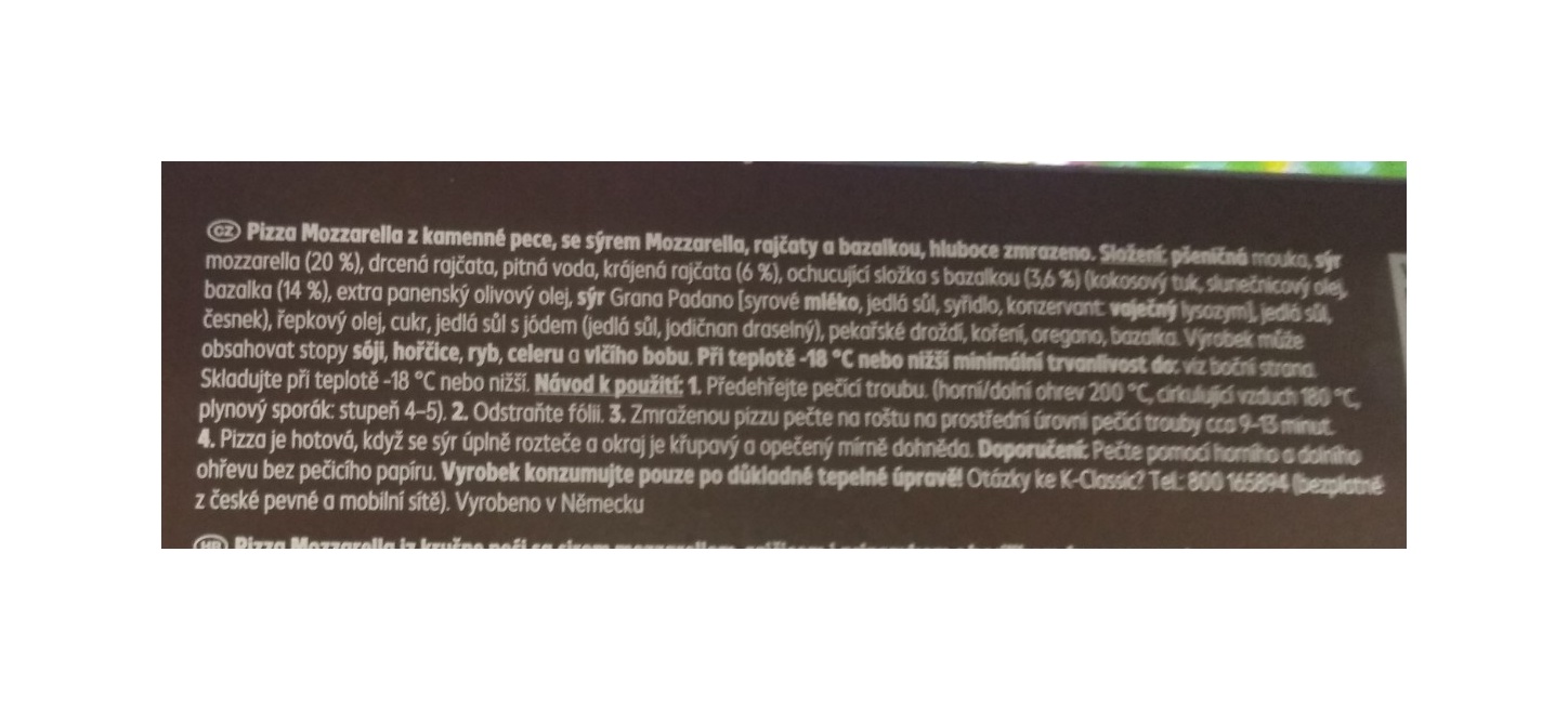 Pizza Mozzarella z kamenné pece 350g 