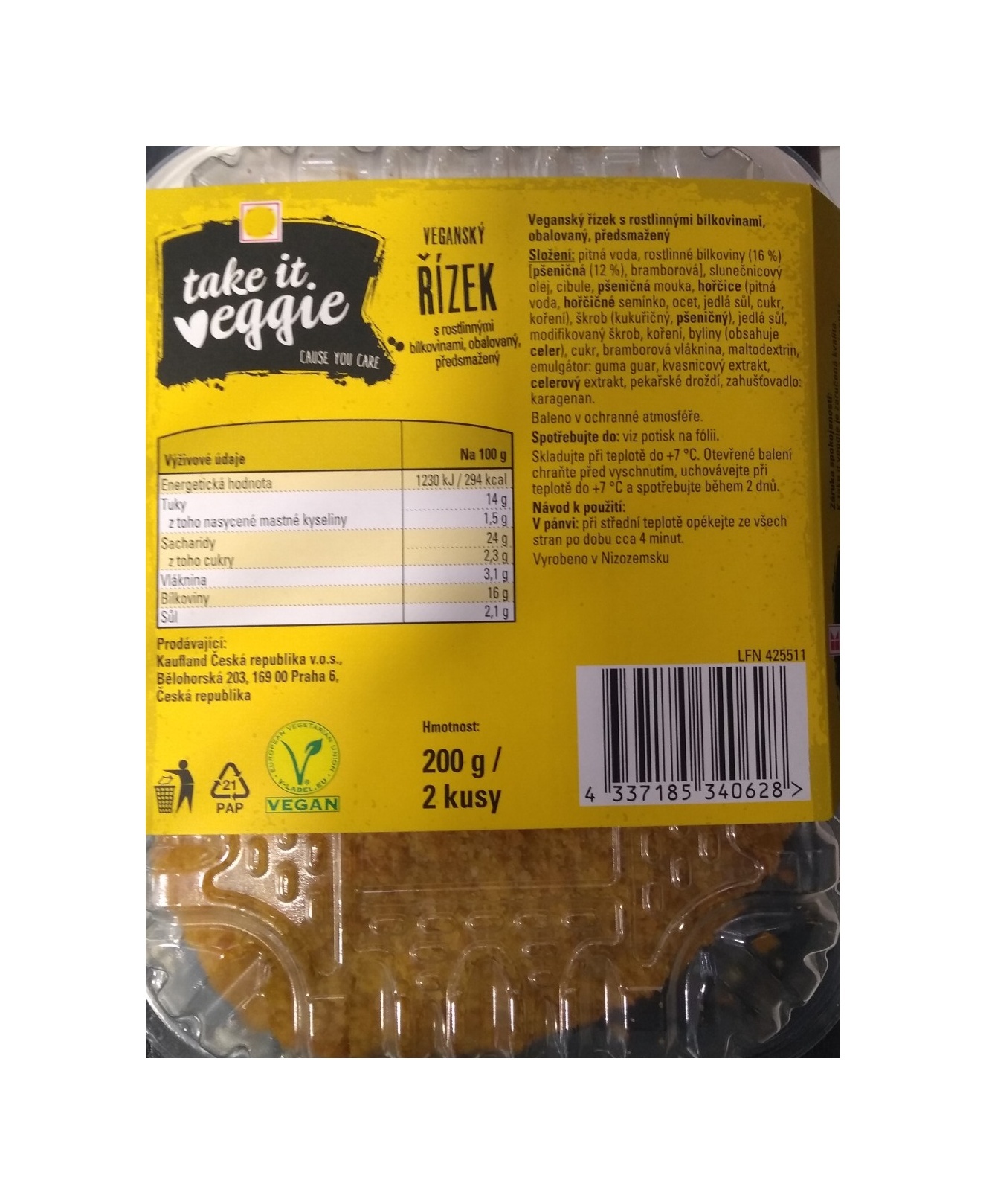 Vegan řízek Gourmet  200g