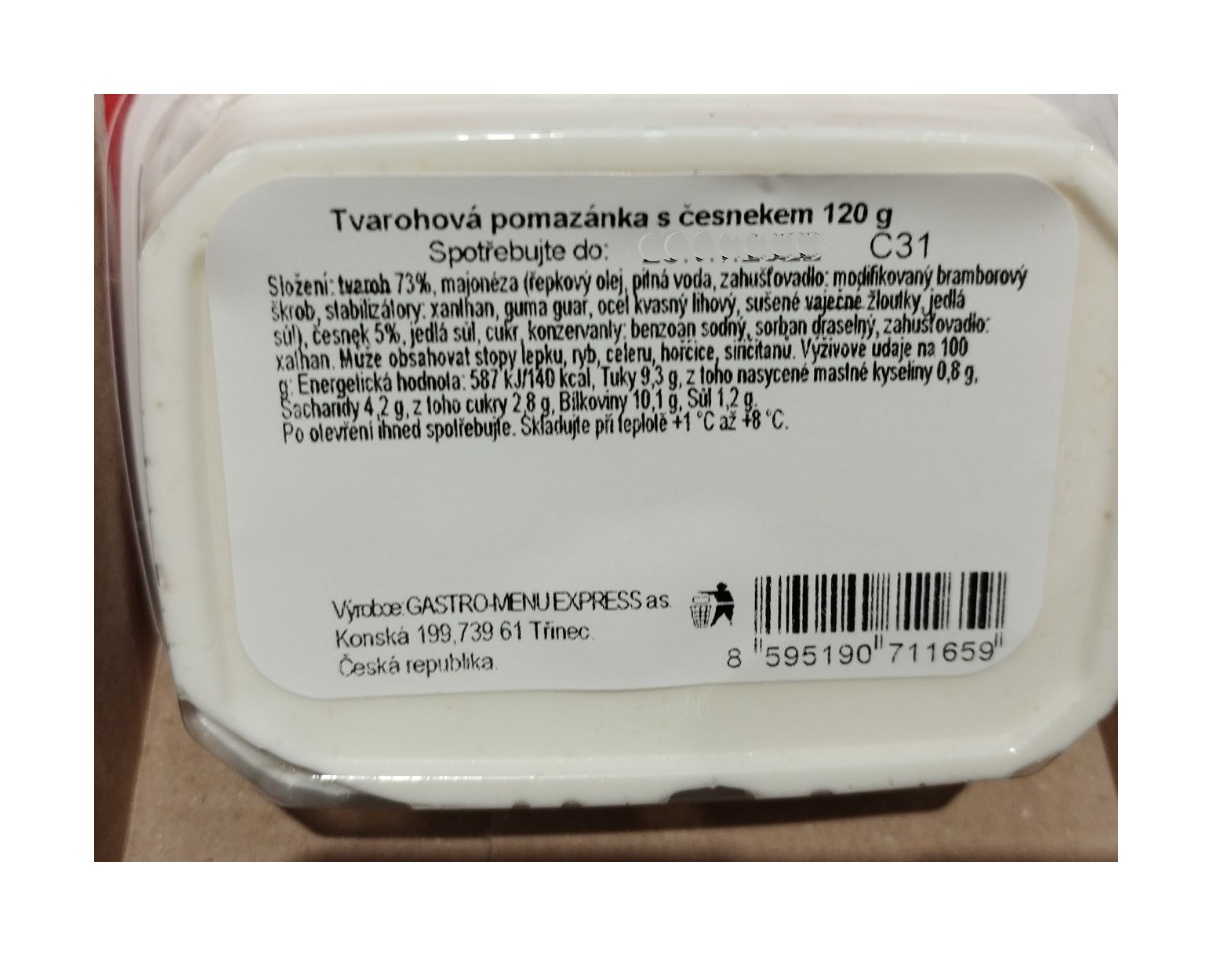 Tvarohová pomazánka s česnekem 120 g