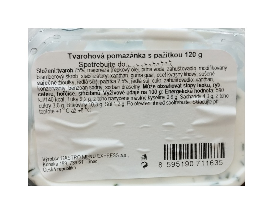 Tvarohová pomazánka s pažitkou 120 g