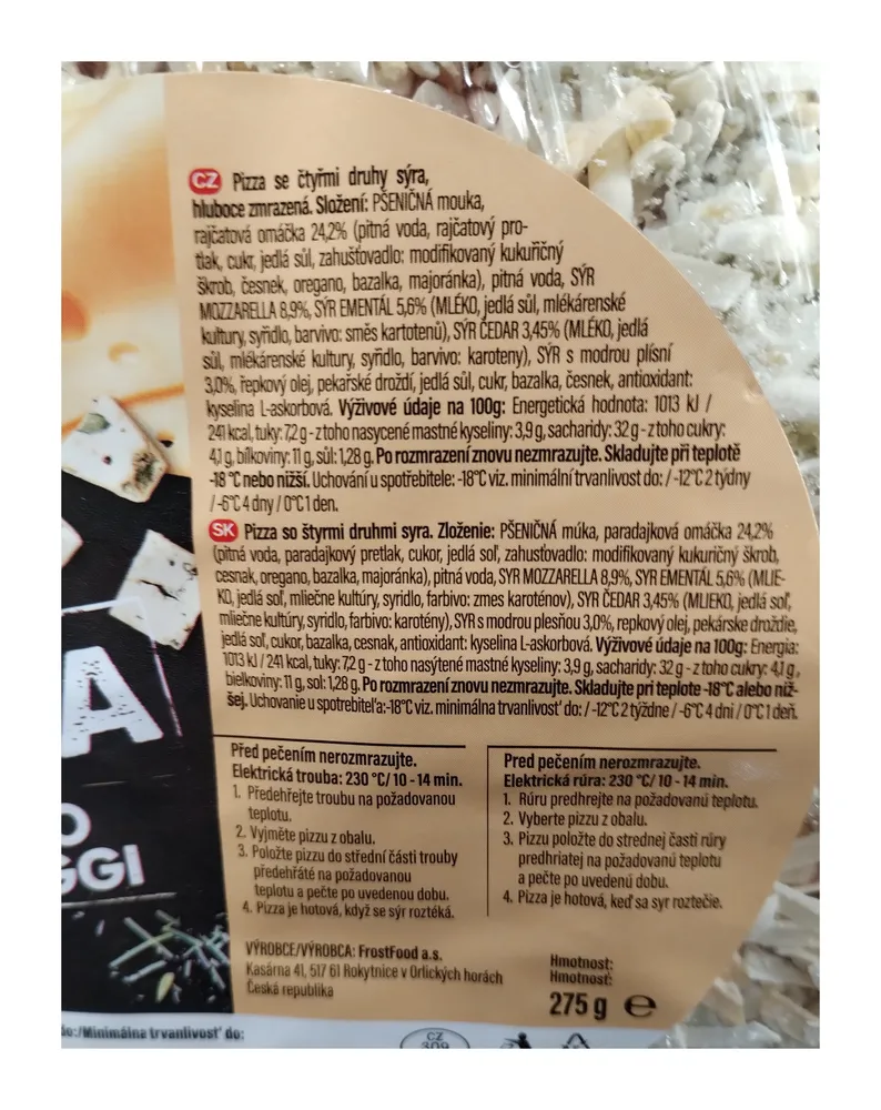 Pizza sýrová folie 290g