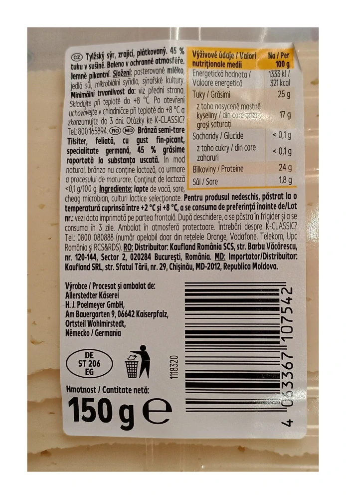 Tilsiter sýr plátky 150g