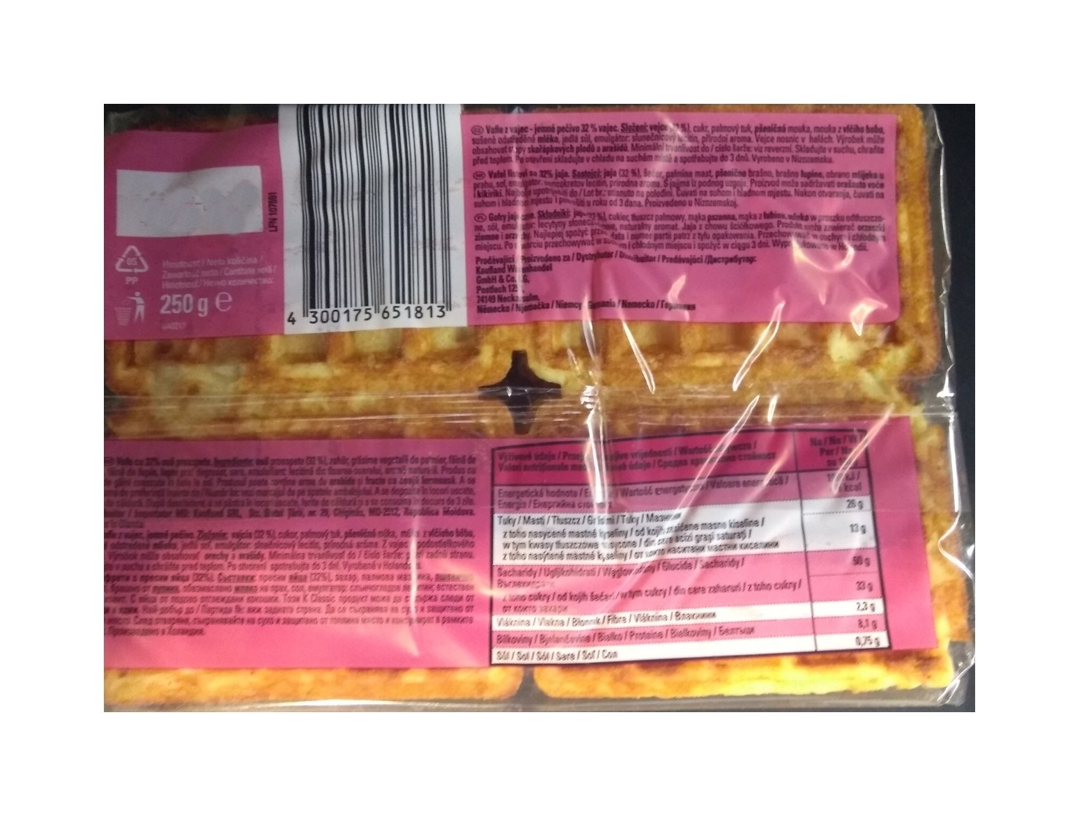 Wafle 12ks v balení 250g