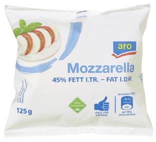 Mozzarella classic Aro  45% 125 g