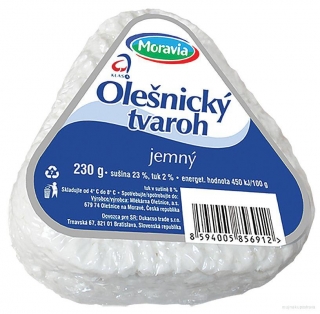 Olešnický tvaroh jemný 2% 230g