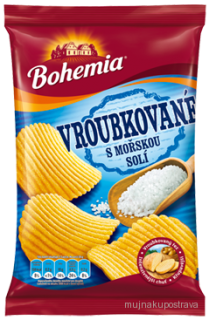 Bohemia Chips vroubkované s mořskou solí 65g