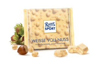 Ritter Sport bílá s oříšky 100g