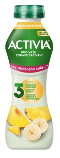ACTIVIA Nápoj broskev ananas bez přidaného cukru 270g