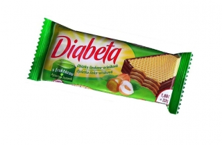 Diabeta Oplatky s lískoořechovou náplní a fruktózou 32g