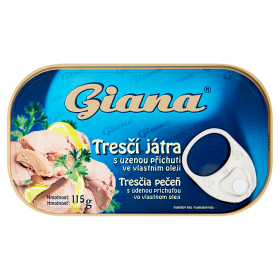 Tresčí játra Giana s uzenou příchutí ve vlastním oleji 115g