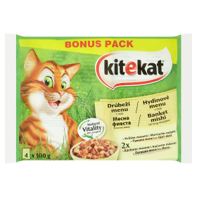 Kitekat Drůbeží menu v želé kompletní krmivo pro dospělé kočky 4 x 100g