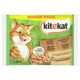 Kitekat Selské menu ve šťávě kompletní krmivo pro dospělé kočky 4 x 100g