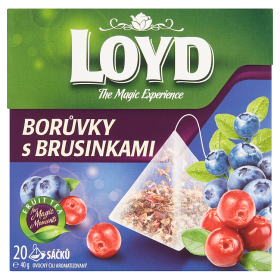 Loyd Ovocný čaj aromatizovaný borůvky s brusinkami 20 x 2g
