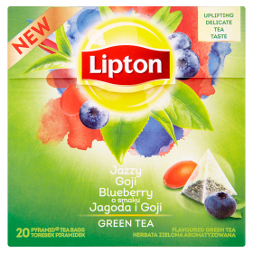 Lipton Zelený aromatizovaný čaj Borůvka a Goji 20 sáčků