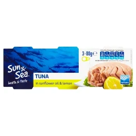 Sun & Sea Tuňák ve slunečnicovém oleji s citrónem 3 x 80g