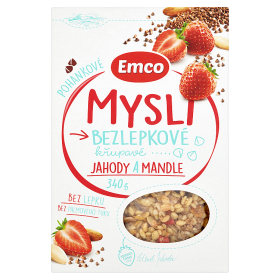 Emco Mysli Bezlepkové křupavé jahody a mandle 340g