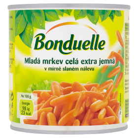 Bonduelle Mladá mrkev celá extra jemná v mírně slaném nálevu 400g/265g