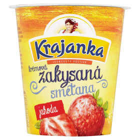Zakysaná krémová smetana jahoda Krajanka 130g