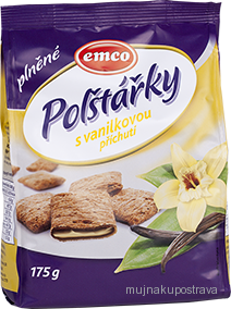 Plněné polštářky s vanilkovou příchutí 375 g
