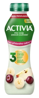 ACTIVIA Nápoj třešeň jablko banán bez přidaného cukru 270g