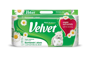 Toaletní papír Velvet s heřmánkem  3vrstvý 8ks