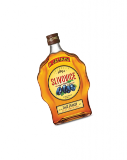 R.Jelínek Slivovice zlata 45% budík - 0,7 l