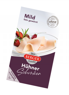 Šunka kuřecí plátky Berger 85% 100g