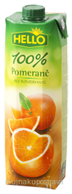 Džus Hello 100% pomeranč 1L