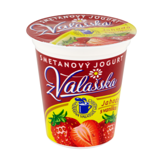 Jogurt smetanový jahoda z Valašska 150g