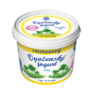 Jogurt bílý smetanový Opočenský 10% 1kg