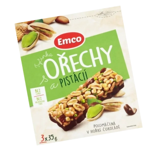 Emco Tyčinka pistácie / ořechy 3 x 35g