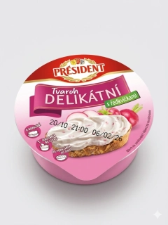 Tvaroh delikátní s ředkvičkami President125 g