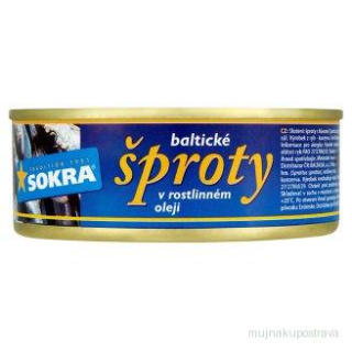 Baltické šproty Sokra v rostlinném oleji - 240g